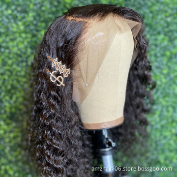Raw Brazilian Virgin Hair Hd Full Lace Frontal Deep Wave Bob Wig Wholesale Swiss Transparent Lace Front Human Hair Wig Vendor